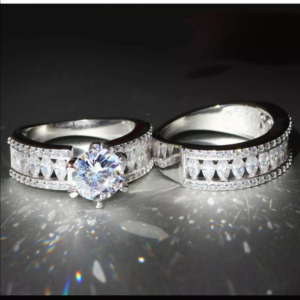 Engagement bridal round cut ring - Picture 4 of 5